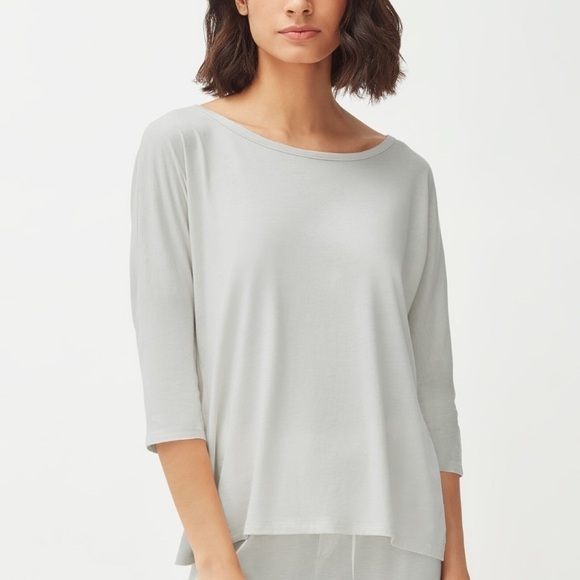 CUYANA Organic Pima Drape-Back Top in Gray S - Picture 9 of 10